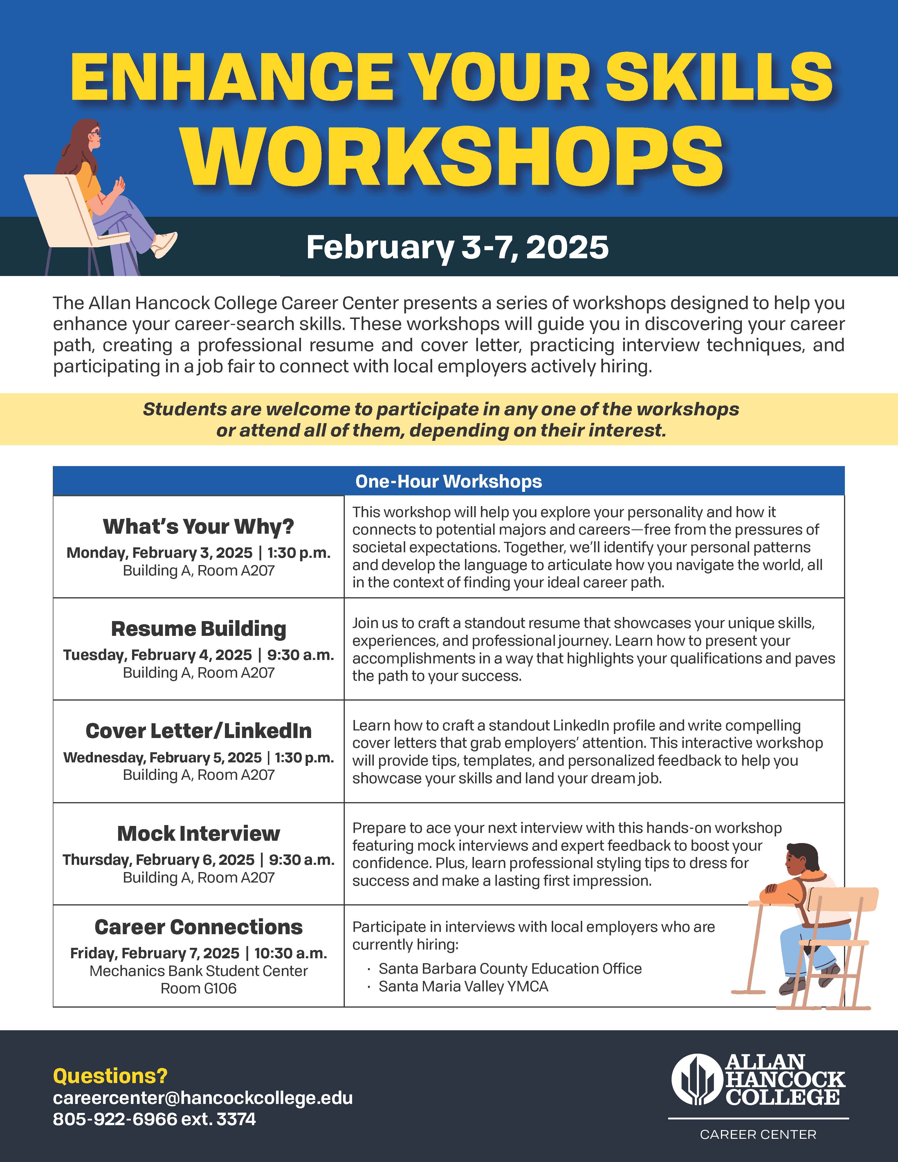 Career Center Spring 2025 Workshops