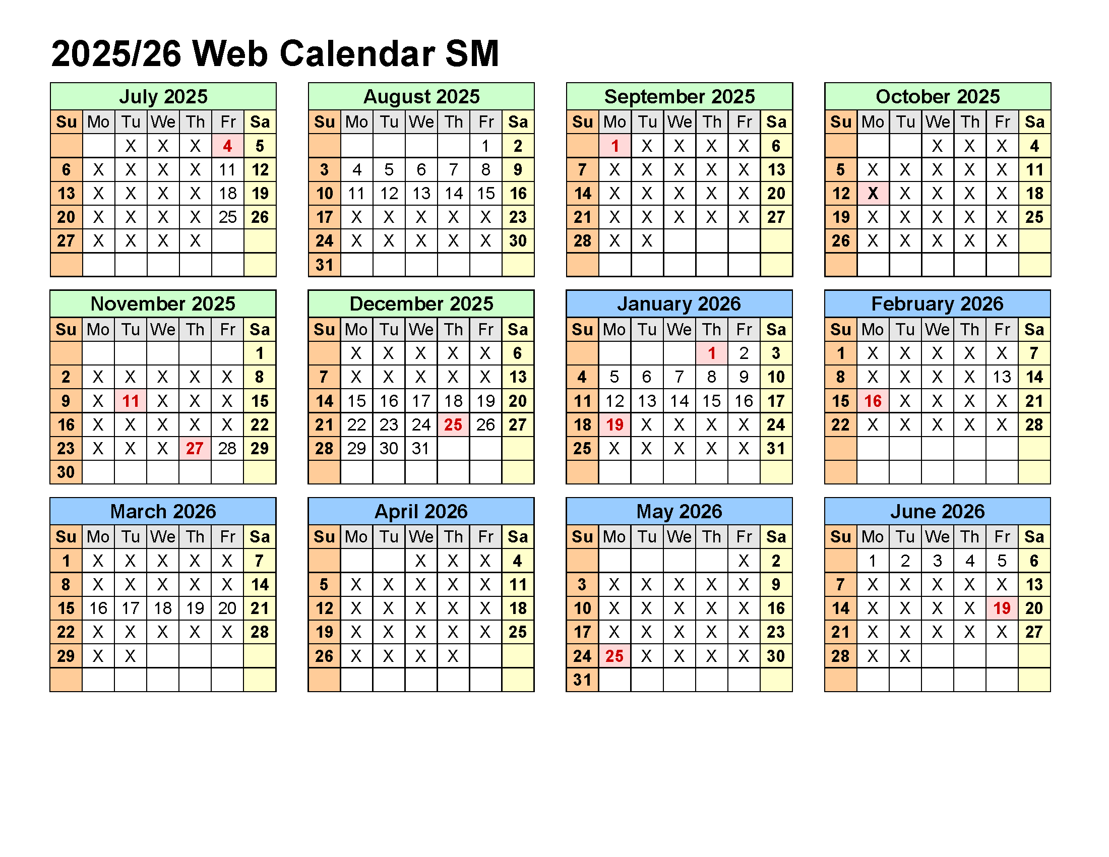 SM Calendar