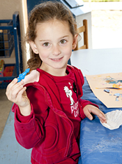 Child in the preschool program