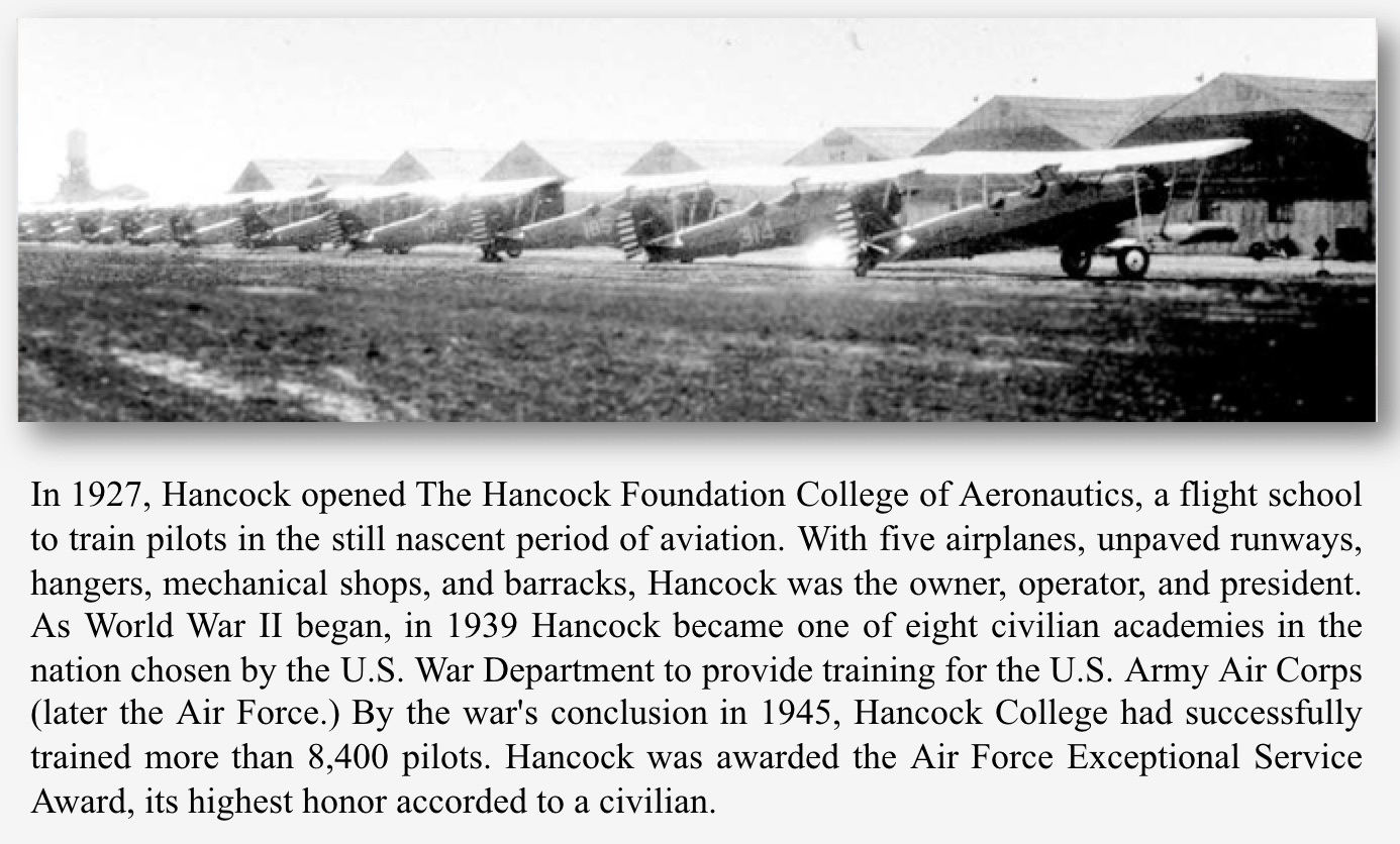 Image of the Hancock Foundation College of Aeronautics