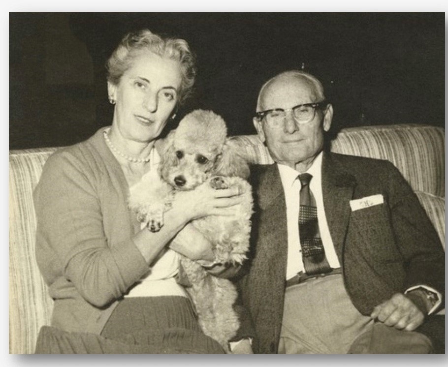 Allan Hancock and Marian Hancock sitting down