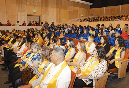 Group sitting in auditorium