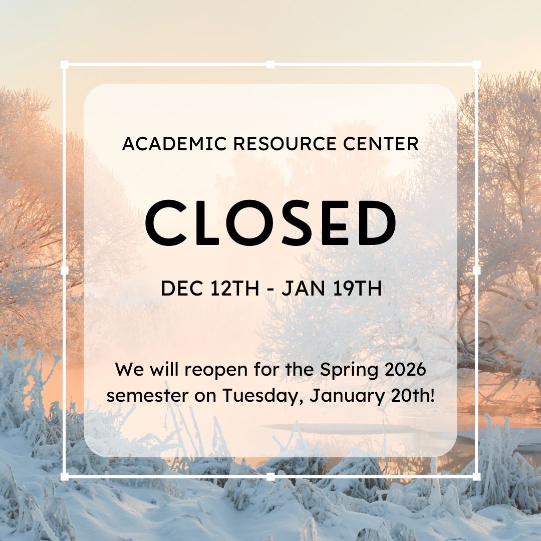 ARC Closed until Tuesday, January 20th 2026